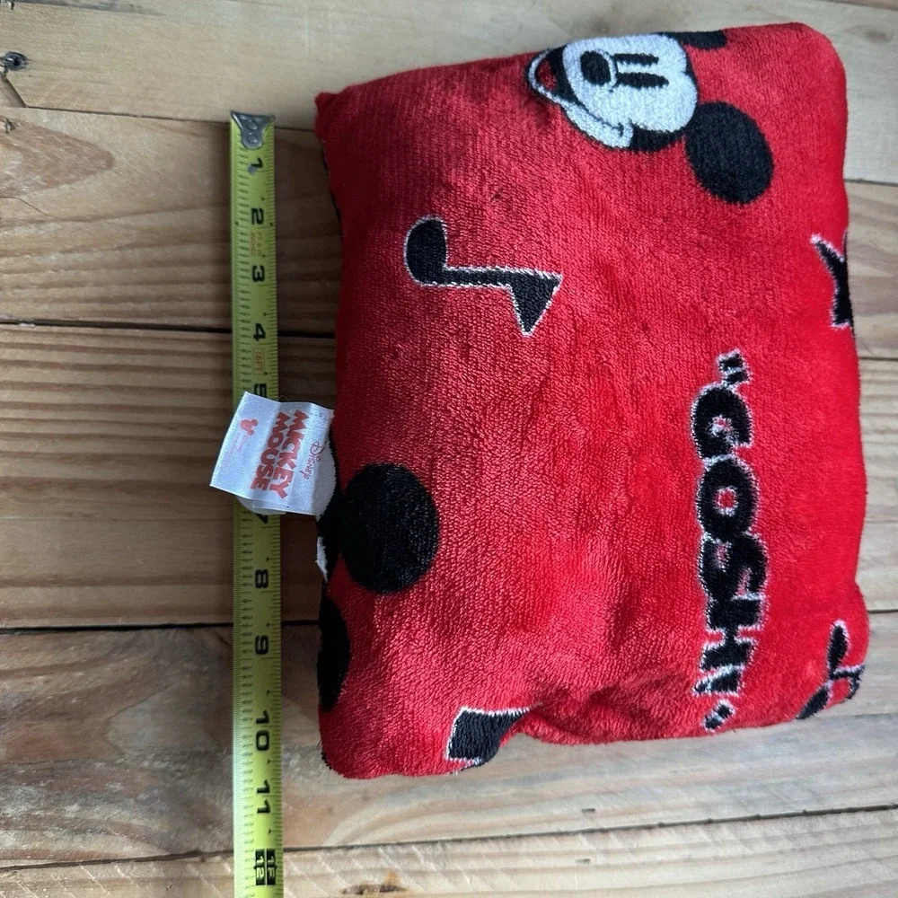Disney Blanket Throw and Pillow Set Mickey Mouse Oh Boy Gosh Black Red 39 X 29